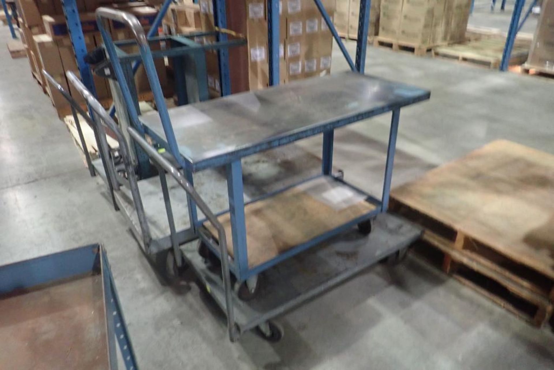 Lot of (6) Warehouse Carts- NOTE TWO MISSING WHEELS. - Image 3 of 5