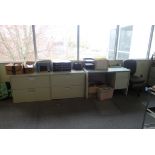 Lot of (2) File Cabinets, Desk, Steno Chair, Asst. Office Supplies, etc.