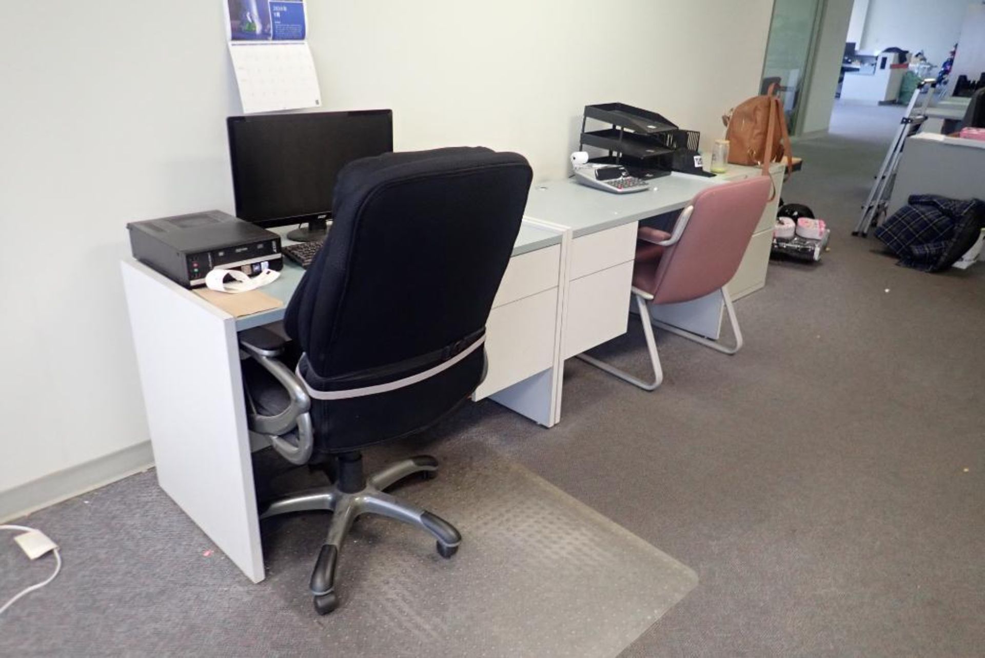Lot of (3)Desks, (2) Task Chairs, Side Chair, File Cabinet, etc. - Image 2 of 3