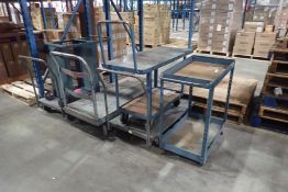 Lot of (6) Warehouse Carts- NOTE TWO MISSING WHEELS.