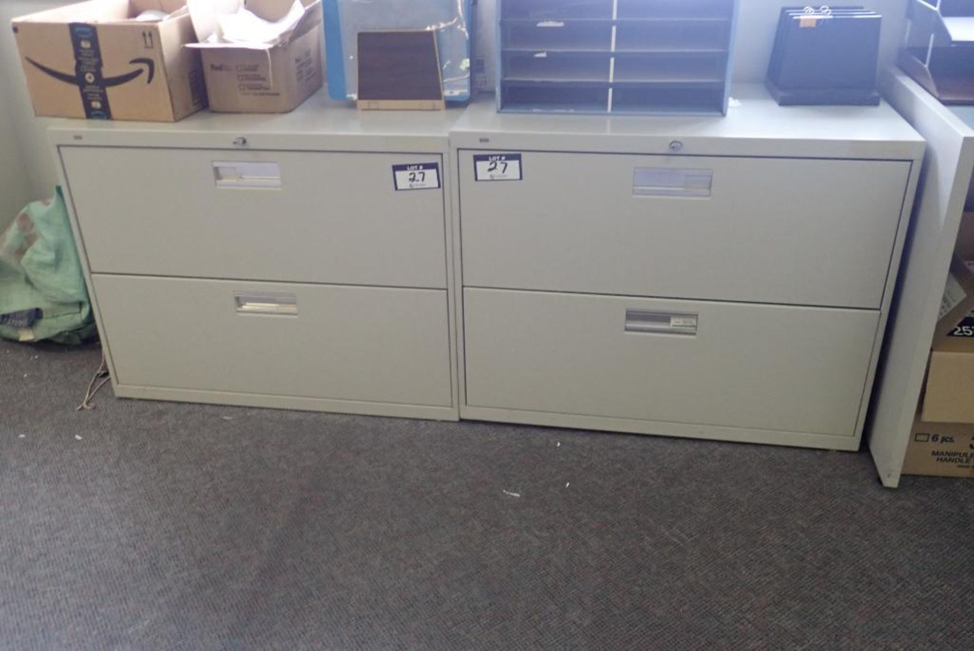 Lot of (2) File Cabinets, Desk, Steno Chair, Asst. Office Supplies, etc. - Image 2 of 4