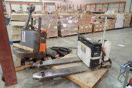 Lot of (2) NON OPERATIONAL Electric Pallet Jacks.