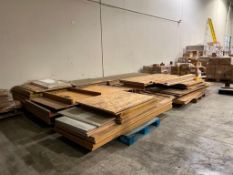 Lot of (8) Pallets Plywood and Sturdi-Wood Shelving Decks.