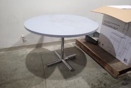 Lot of (5) 42" Round Single Pedestal Tables.