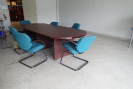 Lot of 10' Boardroom Table and (6) Side Chairs.