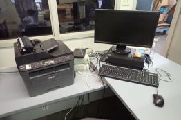 Lot of Lenovo Desktop Computer, Brother Printer, Monitor, Keyboard and Mouse- NO PASSWORDS.