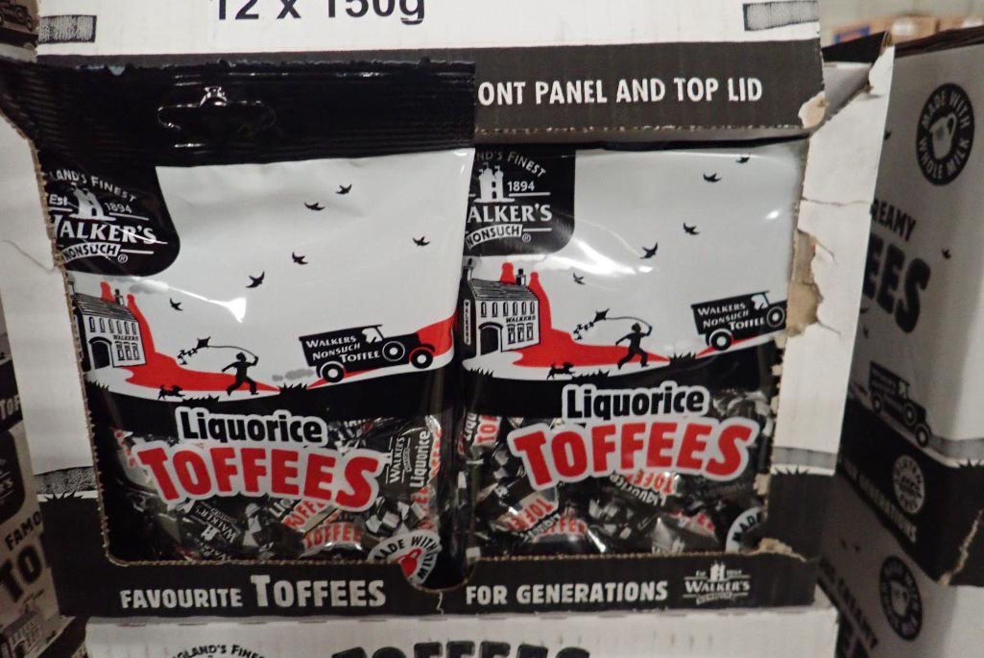 Lot of (3) Cases Walkers Liquorice Toffee.