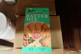 Lot of (12) Cases Engedura Lemon Dill Batter Mix.