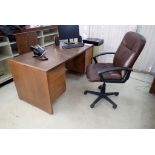 Lot of (3) Desks, L-Shaped Desk, (3) Chairs and (4) Filing Cabinets.