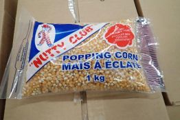 Lot of Approx. (23) Cases 1kg Bags Popping Corn.