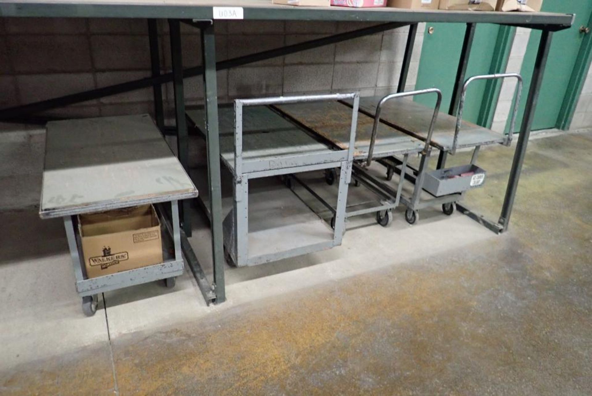 Lot of (4) 2-Tier Warehouse Carts. *BEING USED FOR LOADOUT, NO REMOVAL UNTIL 12PM MAY 7/24*