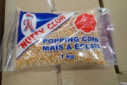 Lot of Approx. (30) Cases 1kg Bags Popping Corn.