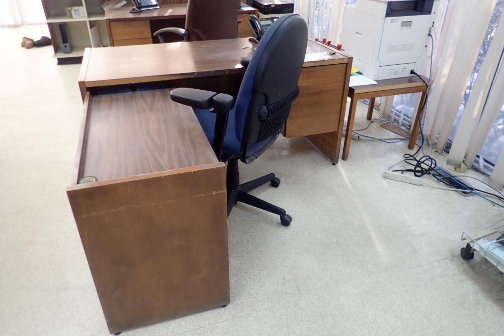 Lot of (3) Desks, L-Shaped Desk, (3) Chairs and (4) Filing Cabinets. - Image 3 of 4
