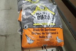 Lot of Approx. (16) Bags Pick of the Birds Black Oil Sunflower Seeds.