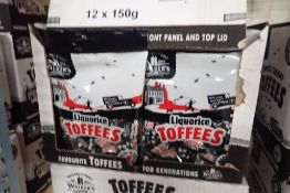 Lot of (4) Boxes Walkers Liquorice Toffee.