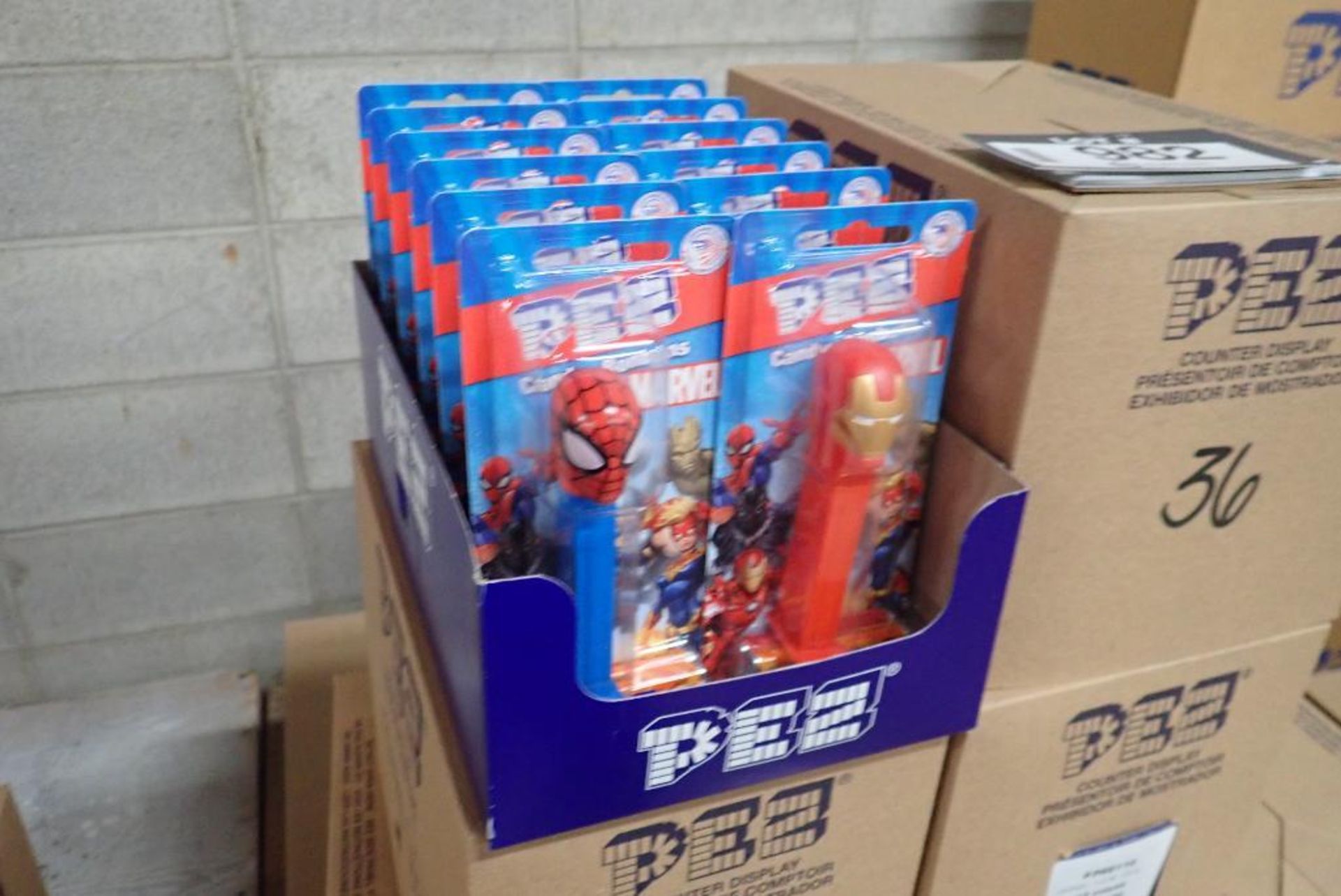 Lot of Approx. (36) Boxes Marvel PEZ Dispensers.