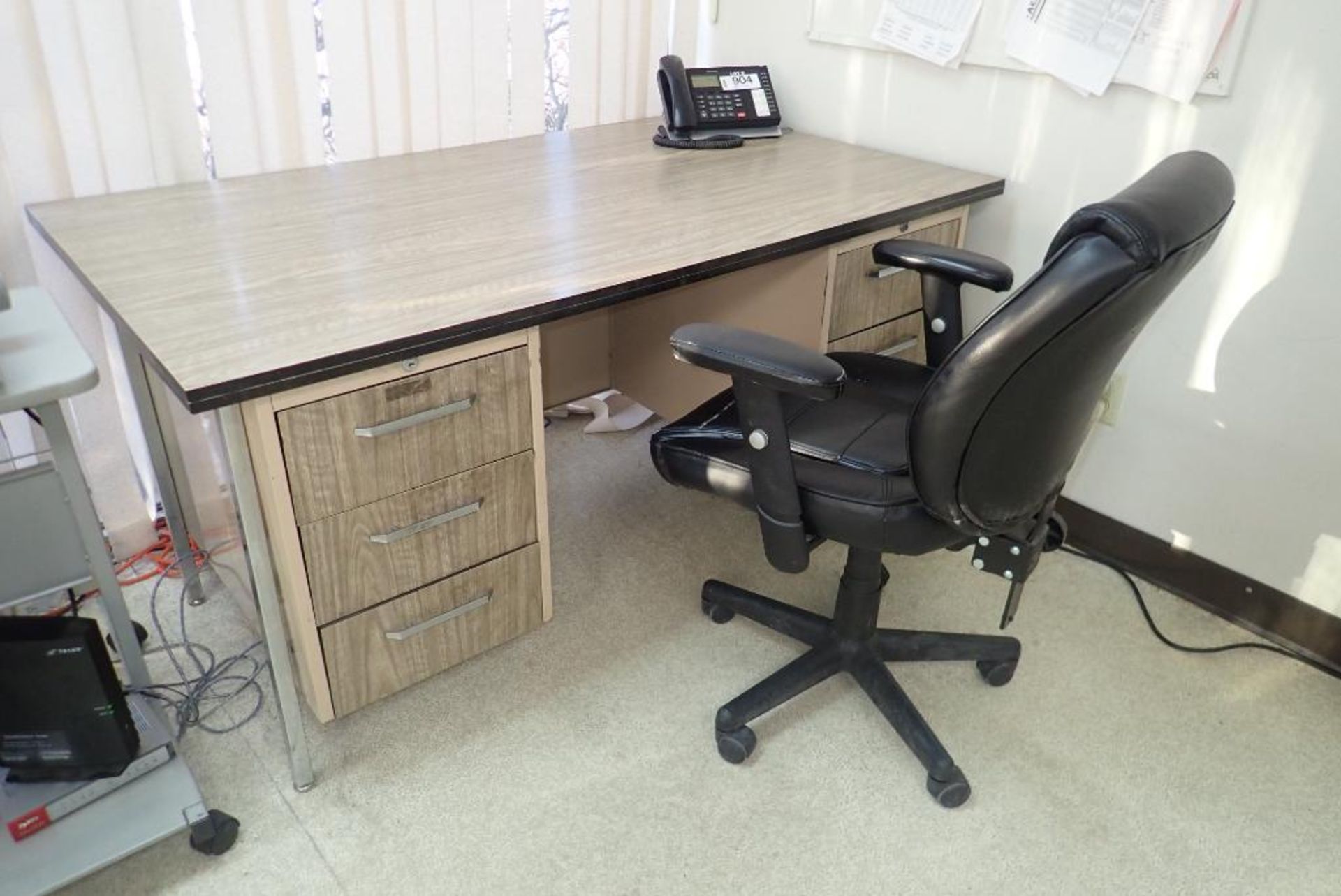 Lot of (3) Desks, L-Shaped Desk, (3) Chairs and (4) Filing Cabinets. - Image 2 of 4