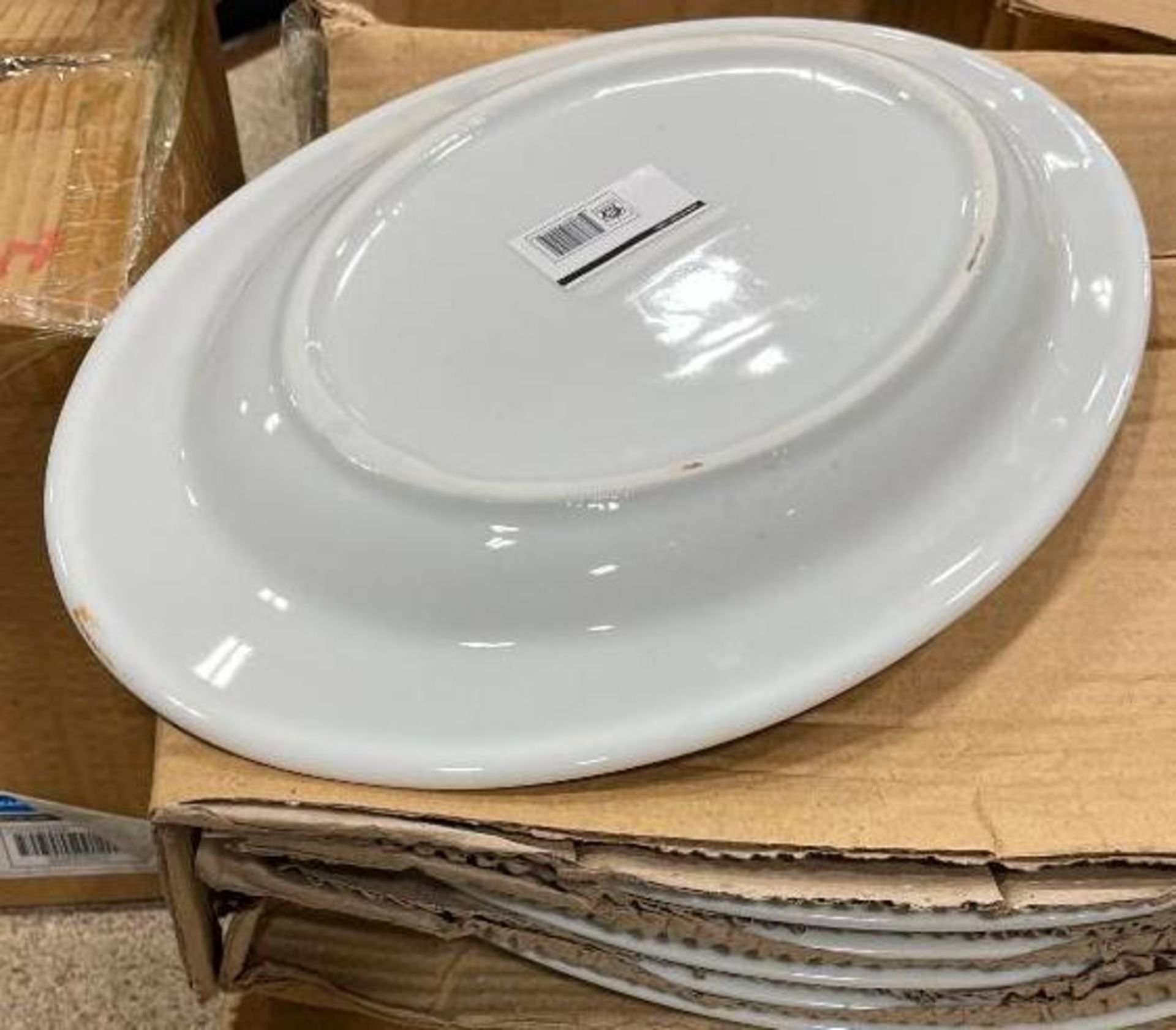 LOT OF (24) 11-3/4" ROLLED EDGE WHITE PLATTER, JOHNSON ROSE 90041 - NEW - Image 4 of 5