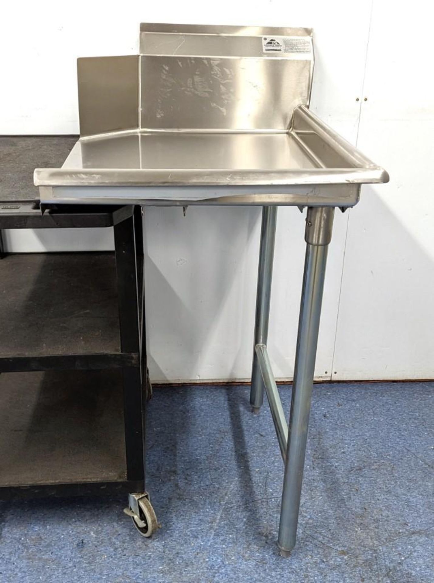 ADVANCE TABCO STAINLESS STEEL SOILED DISHTABLE 35" LEFT SIDE & STRAIGHT CLEAN DISHTABLE 23" RIGHT SI - Image 12 of 18