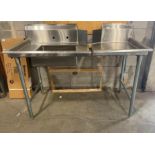 ADVANCE TABCO STAINLESS STEEL SOILED DISHTABLE 35" LEFT SIDE & STRAIGHT CLEAN DISHTABLE 23" RIGHT SI