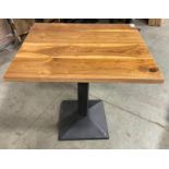 30" X 24" WOOD TOP SINGLE PEDESTAL TABLE