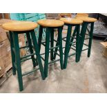 (4) WOODEN STOOLS