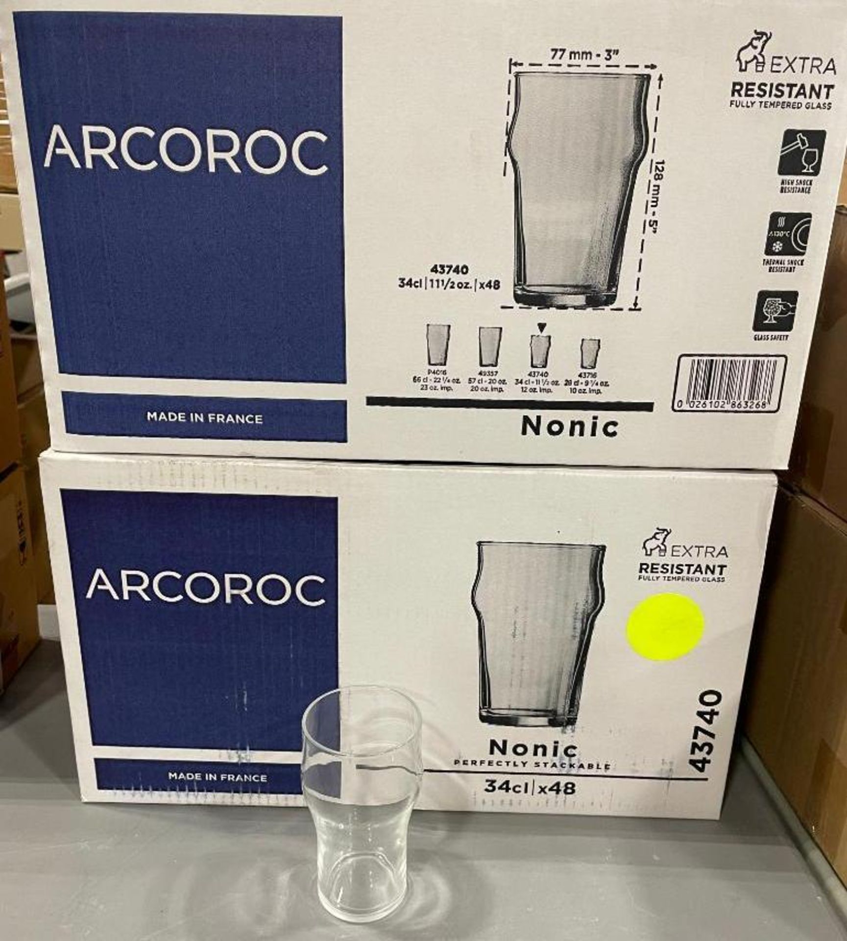 2 CASES OF 12OZ NONIC BEER GLASS, ARCOROC 43740 - 24 PER CASE - Image 4 of 14