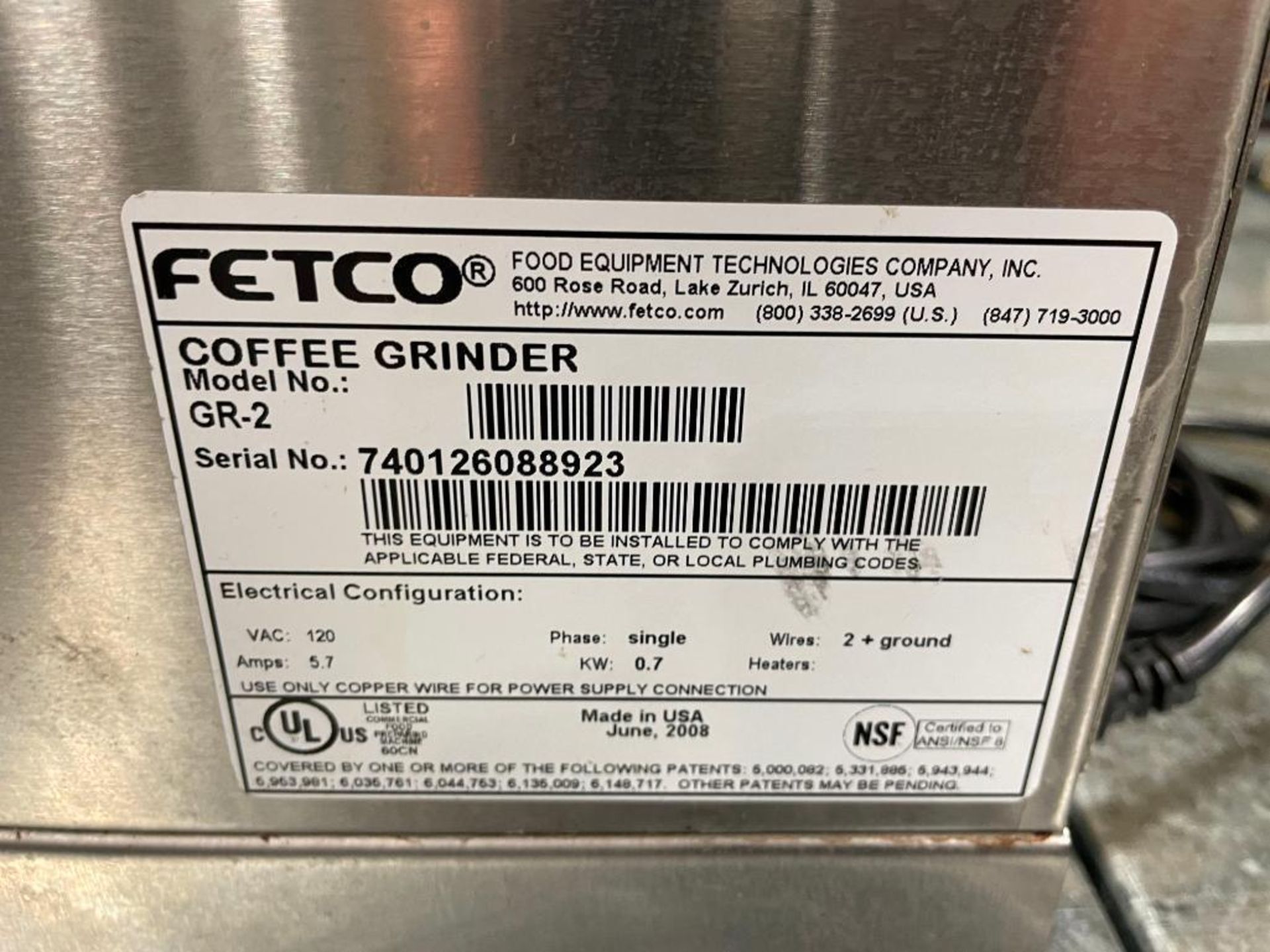 FETCO GR-2.2 DOUBLE HOPPER COFFEE GRINDER - Image 10 of 13