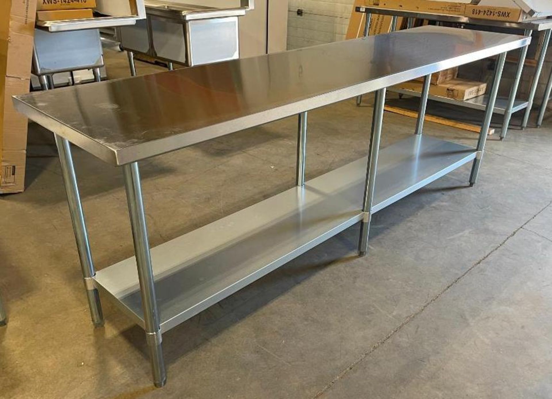NEW 24" X 96" STAINLESS STEEL WORK TABLE WITH UNDERSHELF - Image 2 of 8