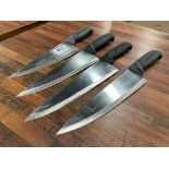 (4) USED SHARPENED KNIVES