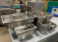 (34) ASSORTED SIZE JOHNSON ROSE STAINLESS STEEL INSERTS - NEW