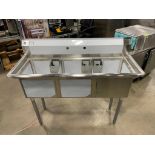 NEW TRIPLE WELL STAINLESS STEEL SINK