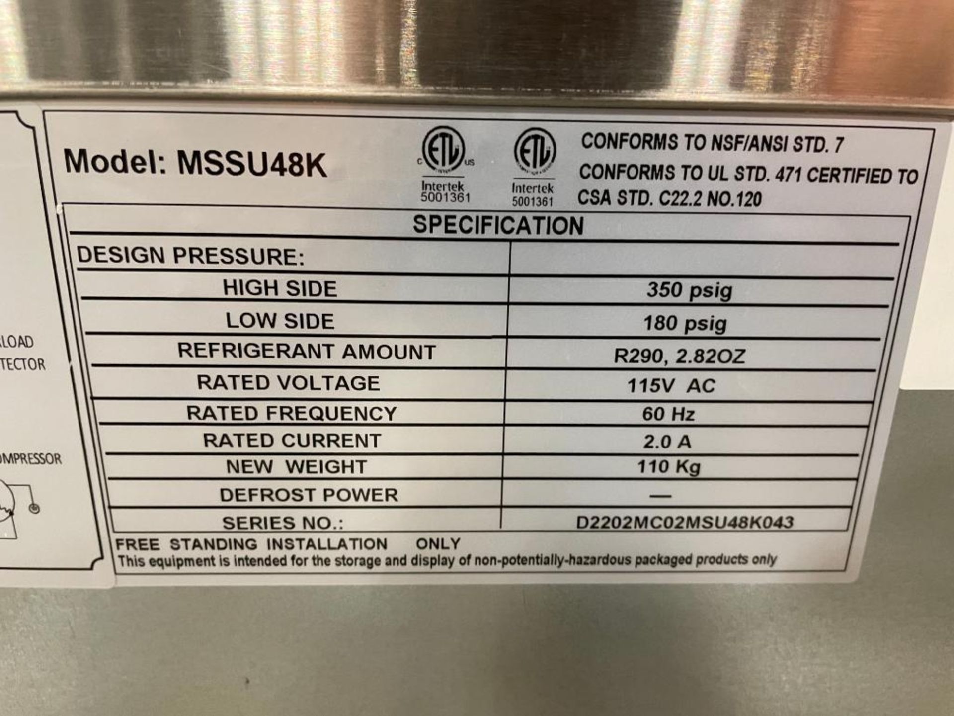 NEW MSSU48K 48" MEGA TOP TWO DOOR REFRIGERATED PREP STATION - Image 11 of 15