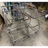 (2) 3-TIER STAINLESS STEEL WIRE FRAME BUSSING CART