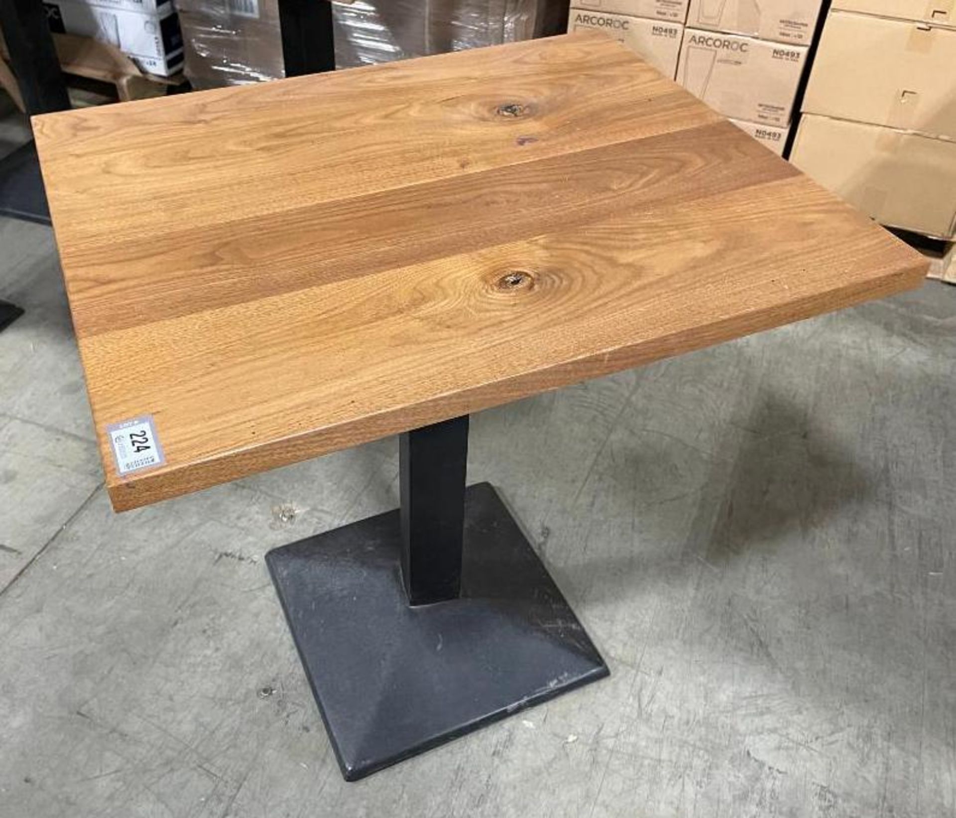 30" X 24" WOOD TOP SINGLE PEDESTAL TABLE