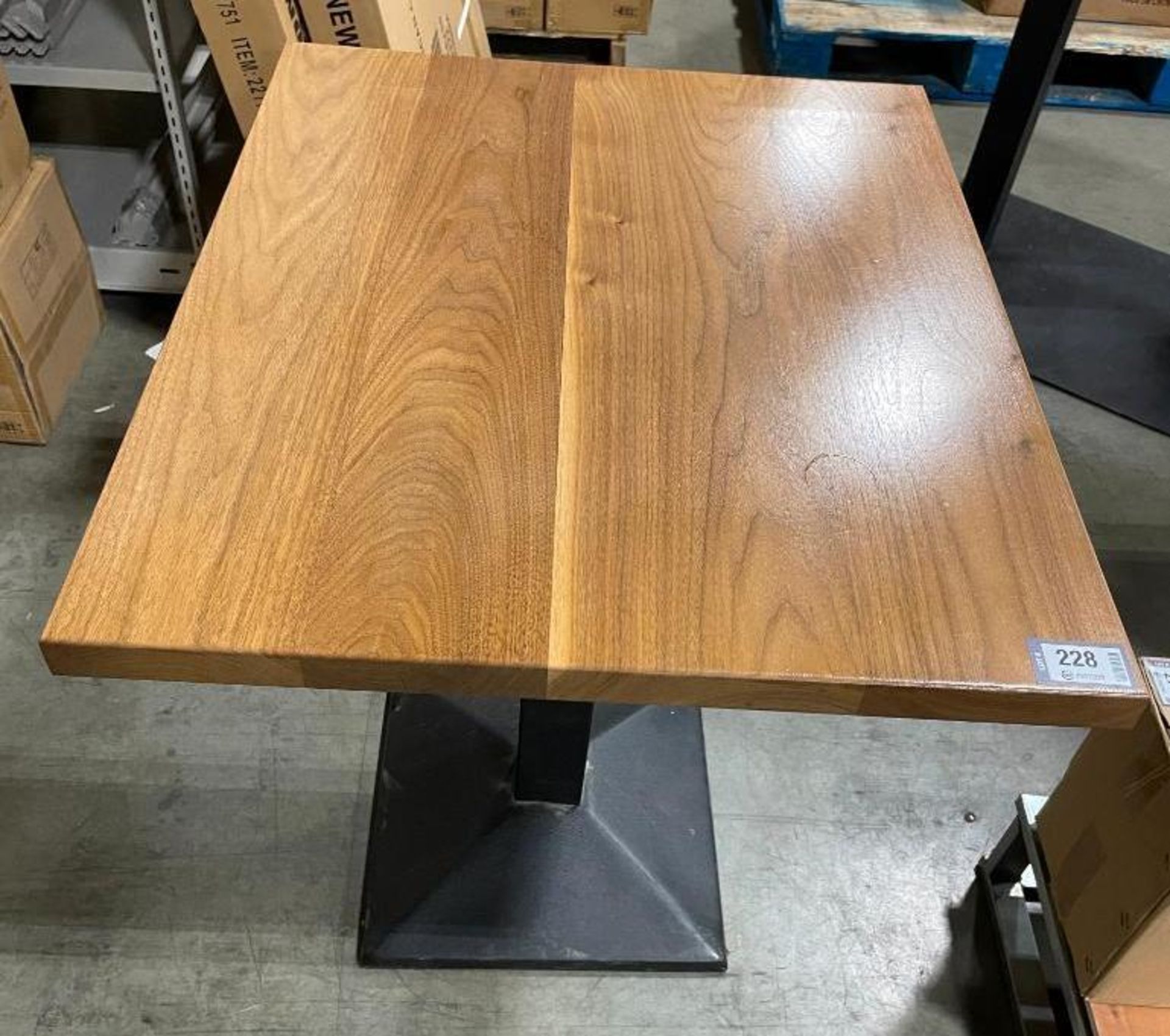 30" X 24" WOOD TOP SINGLE PEDESTAL TABLE - Image 2 of 4