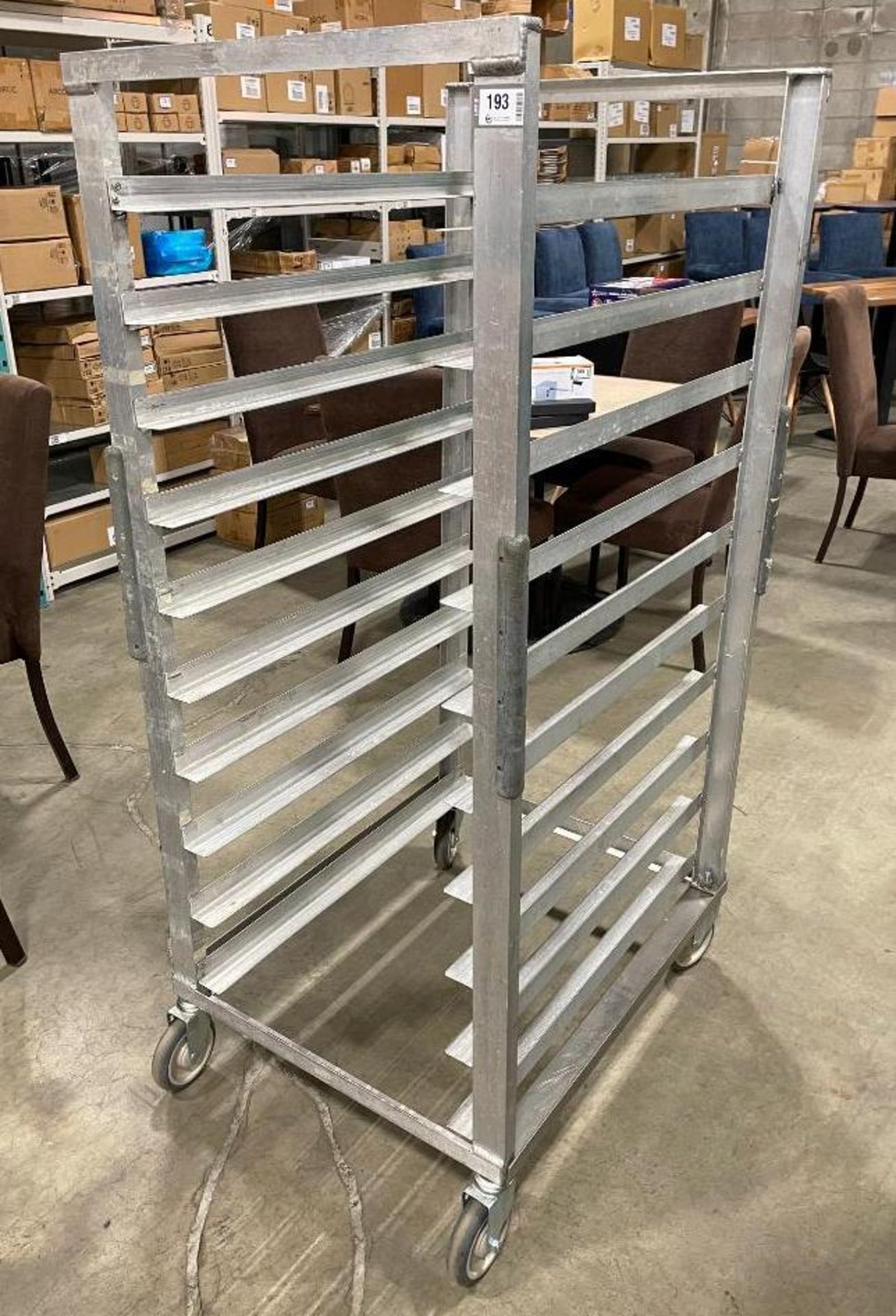 10-SLOT ALUMINUM MOBILE BUN PAN RACK