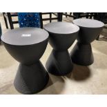 (3) BLACK PLASTIC SIDE TABLE