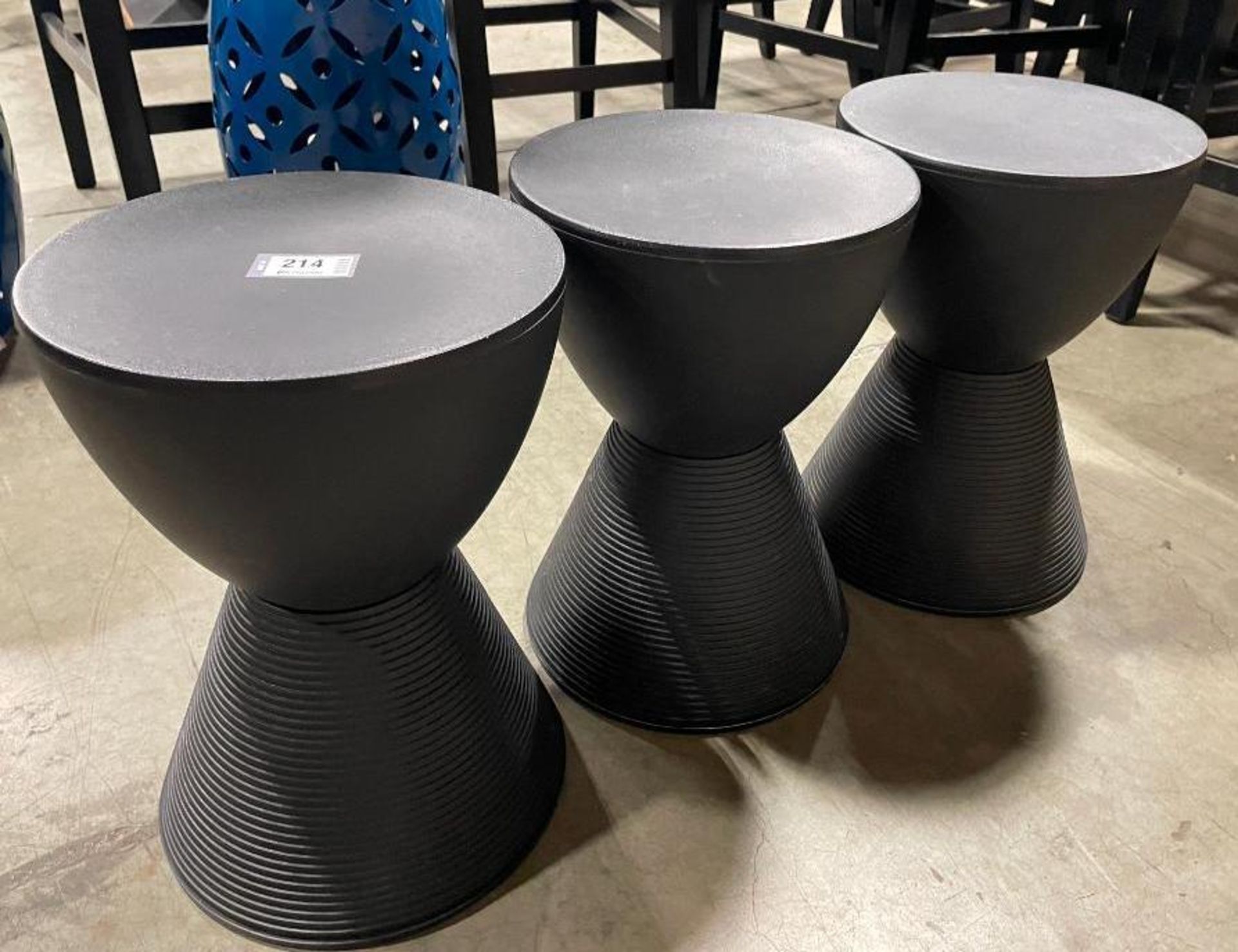 (3) BLACK PLASTIC SIDE TABLE