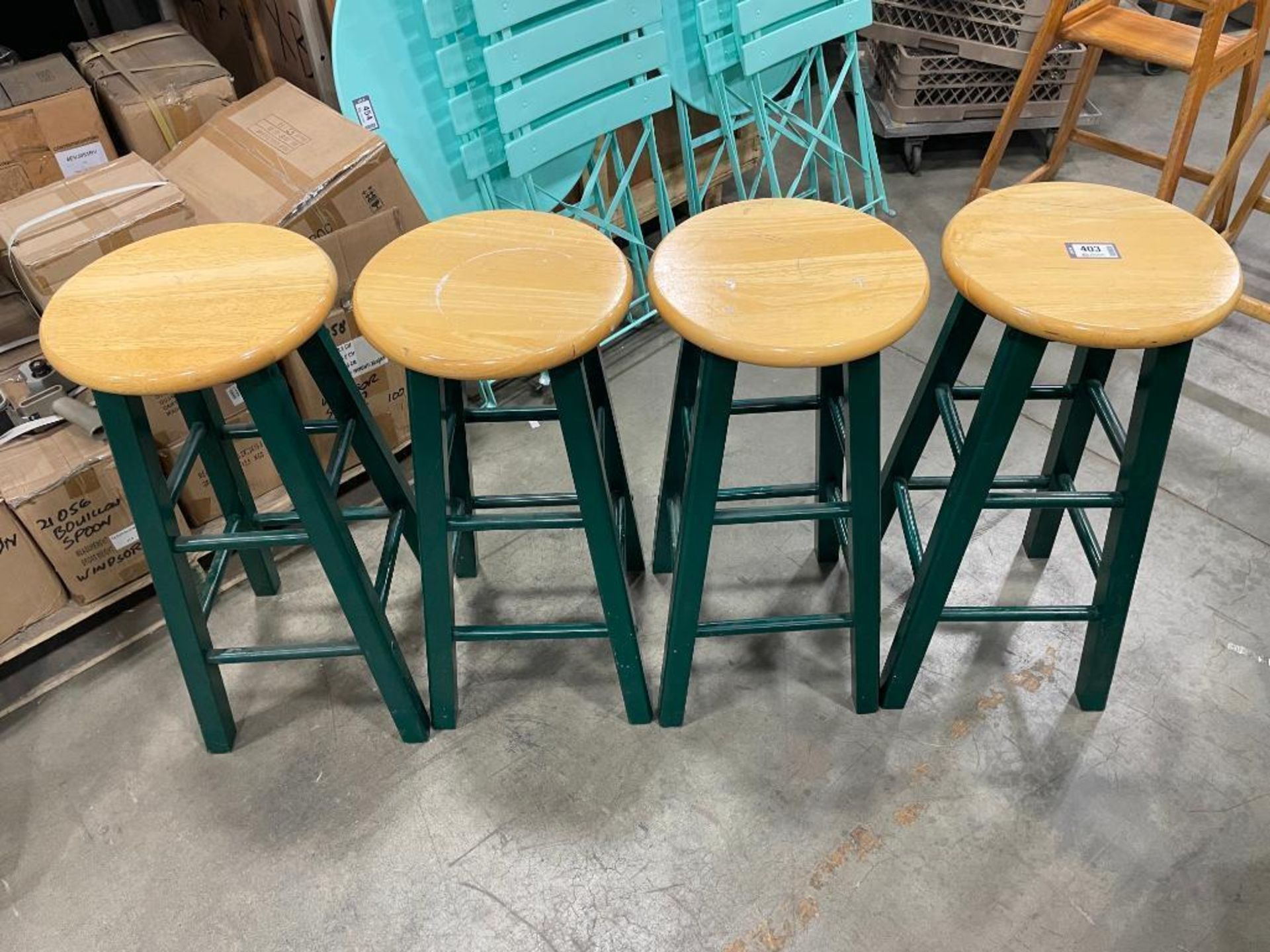 (4) WOODEN STOOLS - Image 2 of 3