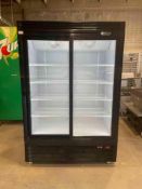 DOUBLE SLIDING GLASS DOOR COOLER, 33.5 CU. FT, LED DISPLAY