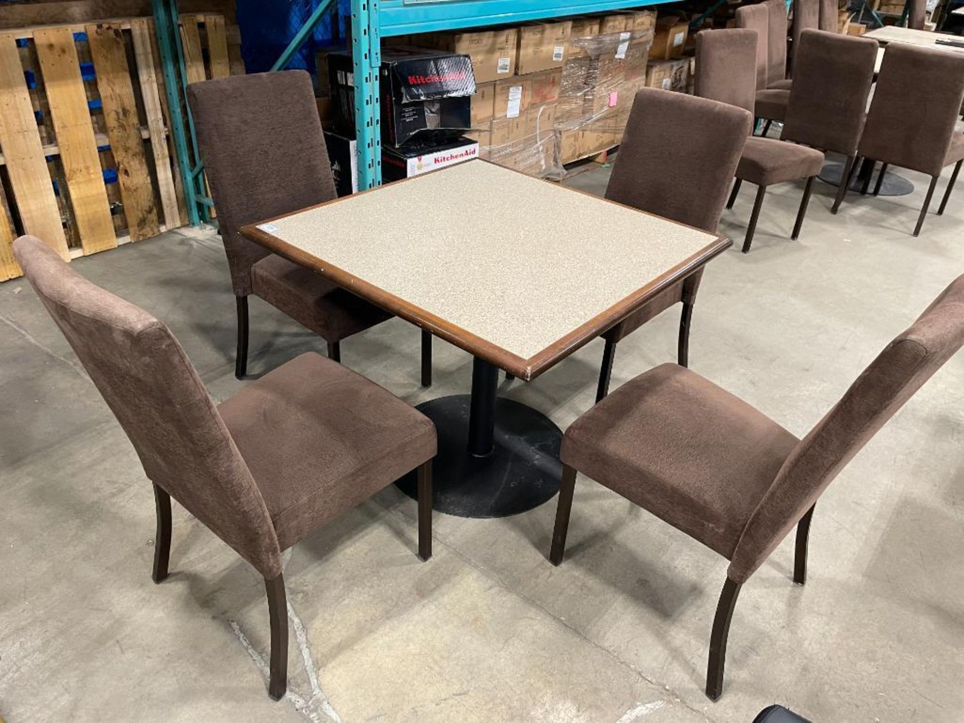 36" X 36" DINING TABLE WITH (4) MTS KILO DINING CHAIRS - Image 3 of 10