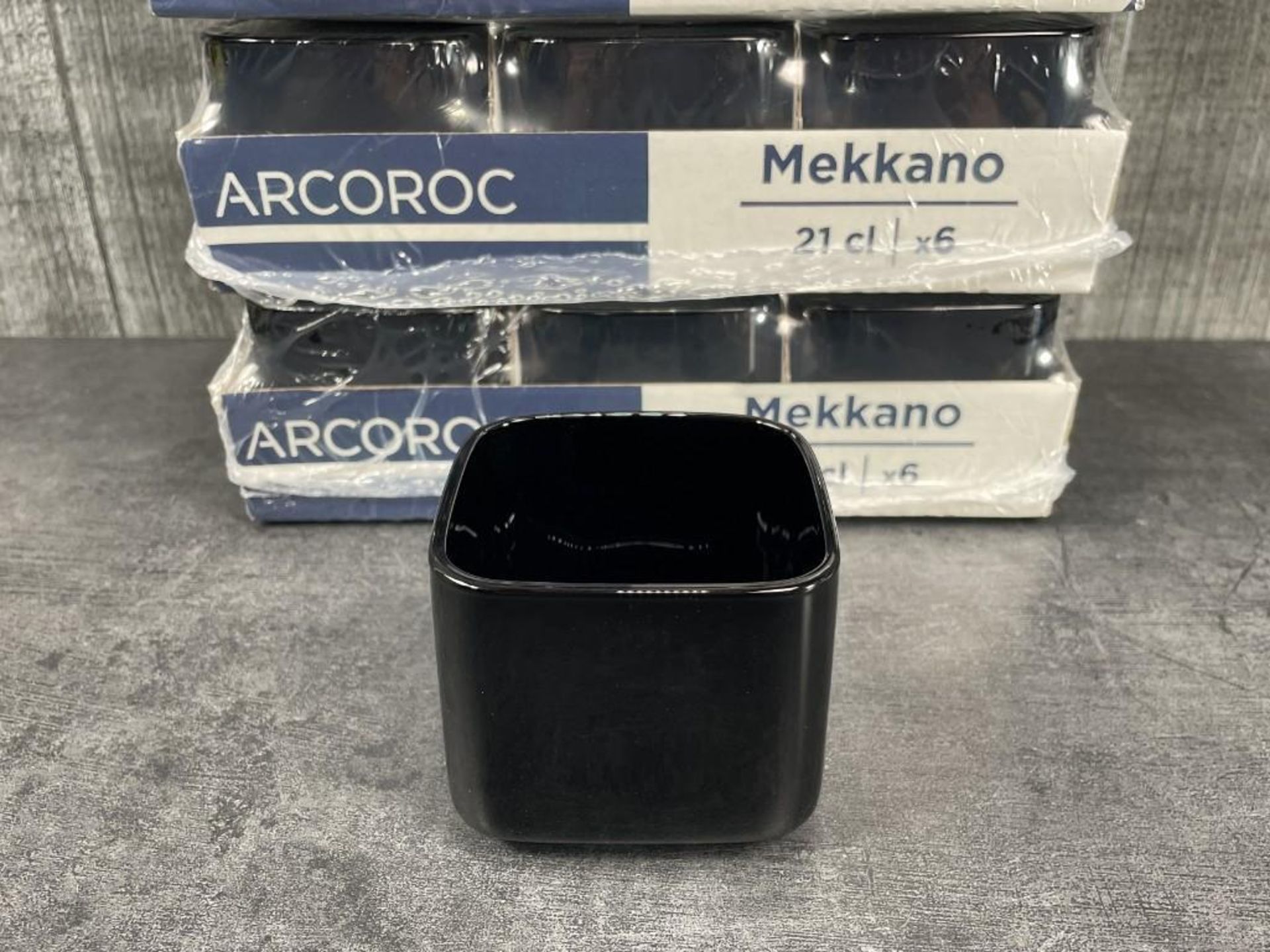 MEKKANO 2-7/8" BLACK SQUARE 7OZ BOWLS, ARCOROC N6652 - LOT OF 24 - Bild 2 aus 7