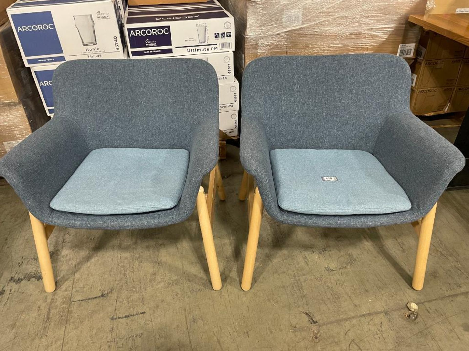 (2) IKEA VEDBO 2209-4 LOW BACK ARMCHAIRS