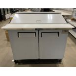 NEW MSSU48K 48" MEGA TOP TWO DOOR REFRIGERATED PREP STATION