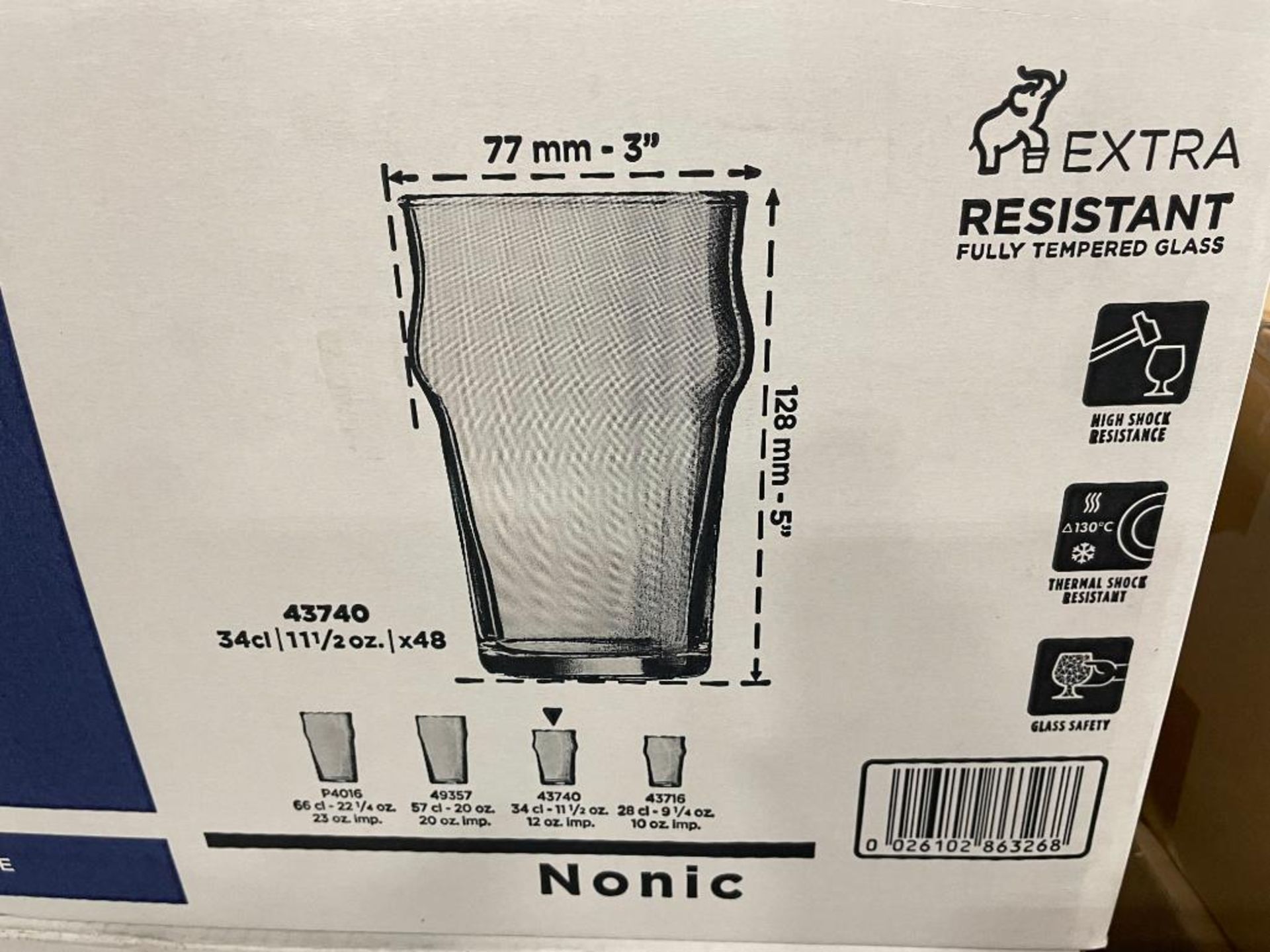 2 CASES OF 12OZ NONIC BEER GLASS, ARCOROC 43740 - 24 PER CASE - Image 9 of 14