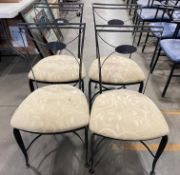 (4) CREAM PADDED METAL BACK DINING CHAIRS