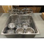 LOT OF TABLE CADDIES & STAINLESS STEEL SAUCE BOWLS