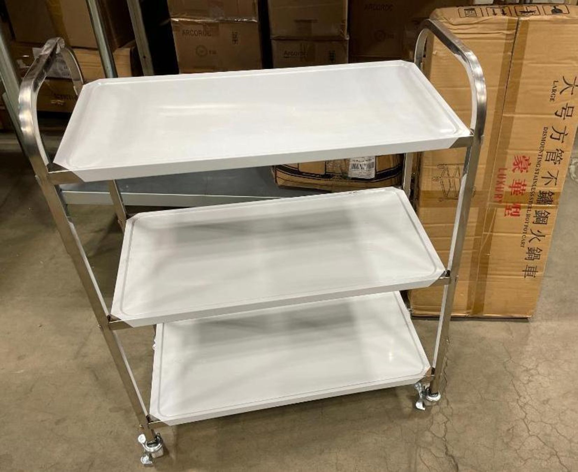 (2) 3-TIER STAINLESS STEEL BUSSING CART - Image 4 of 5