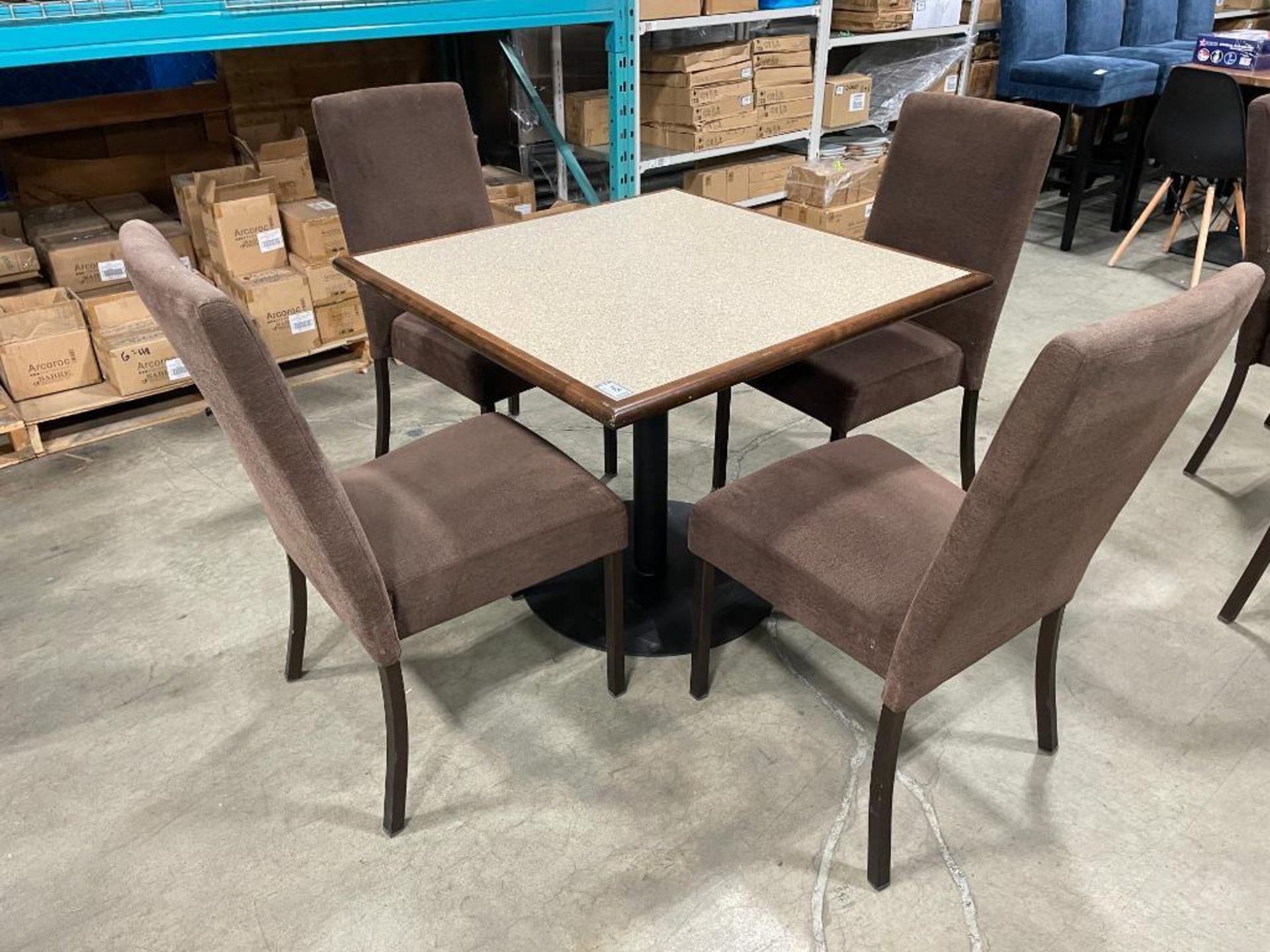 36" X 36" DINING TABLE WITH (4) MTS KILO DINING CHAIRS - Image 4 of 9